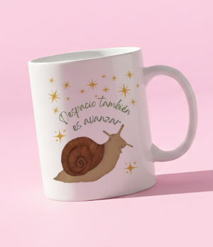 Taza motivacional ilustrada caracol 11 oz