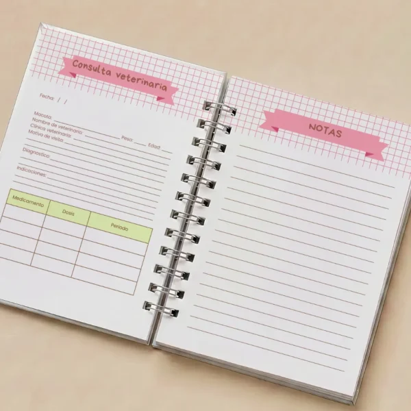 45 Digital Carnet / Cuaderno de Control Veterinario